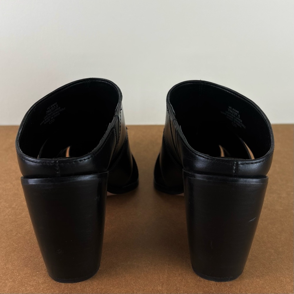 NEW VINCE CAMUTO BLACK LEATHER MULES - Picture 5 of 11